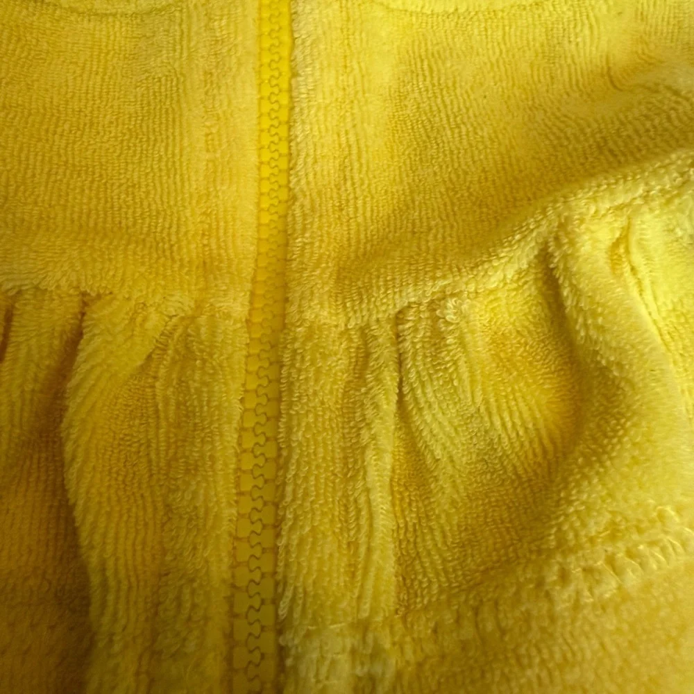 Designer From Denny’s! Circo Bright Yellow & White Hooded Zip-Up Terry Tunic